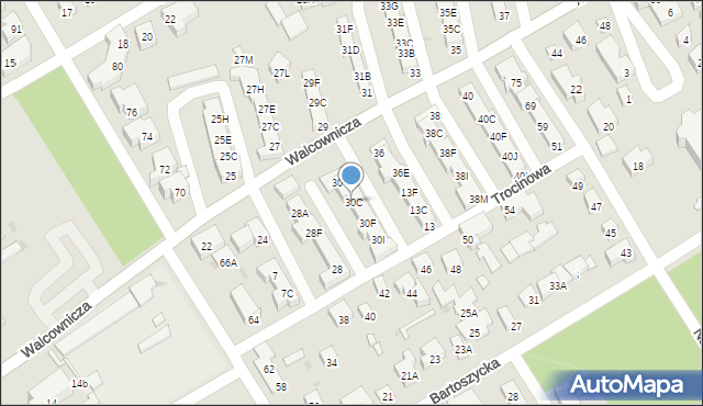 Warszawa, Walcownicza, 30C, mapa Warszawy