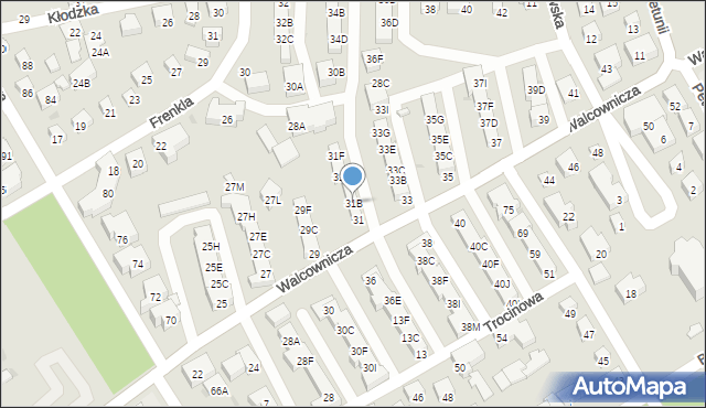 Warszawa, Walcownicza, 31B, mapa Warszawy