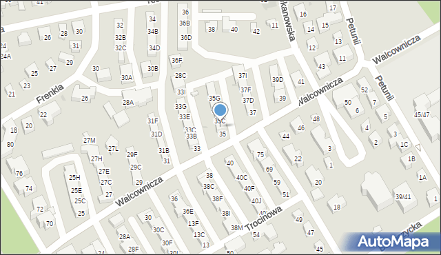 Warszawa, Walcownicza, 35A, mapa Warszawy