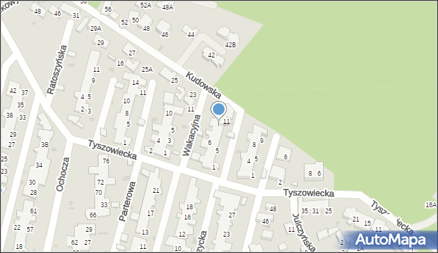 Warszawa, Wakacyjna, 10, mapa Warszawy