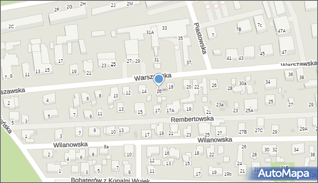 Warszawa, Warszawska, 16, mapa Warszawy