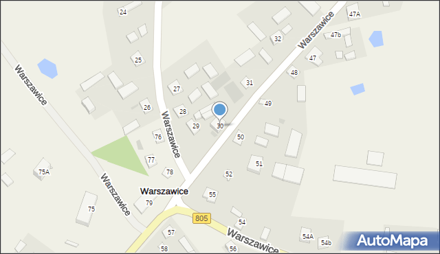 Warszawice, Warszawice, 30, mapa Warszawice