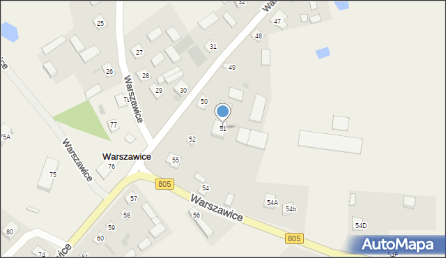 Warszawice, Warszawice, 51, mapa Warszawice