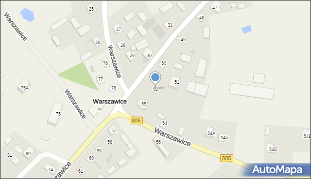 Warszawice, Warszawice, 52, mapa Warszawice