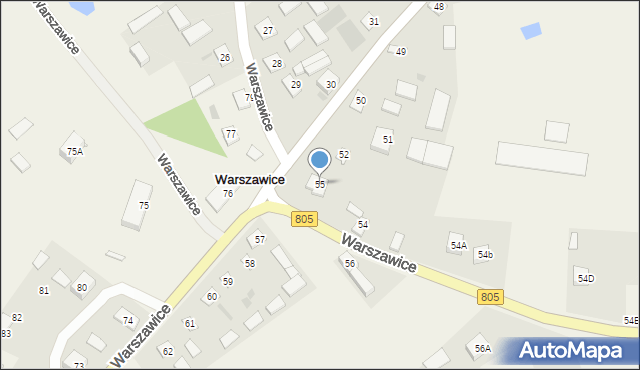 Warszawice, Warszawice, 55, mapa Warszawice