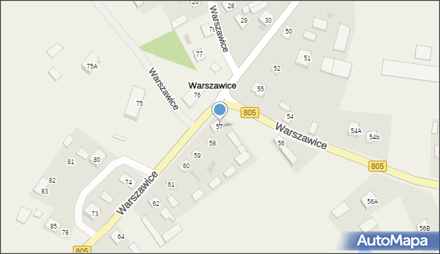 Warszawice, Warszawice, 57, mapa Warszawice