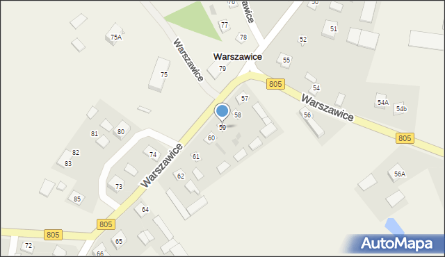 Warszawice, Warszawice, 59, mapa Warszawice