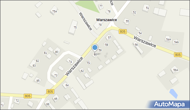 Warszawice, Warszawice, 60, mapa Warszawice