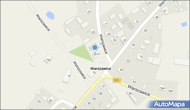 Warszawice, Warszawice, 77, mapa Warszawice