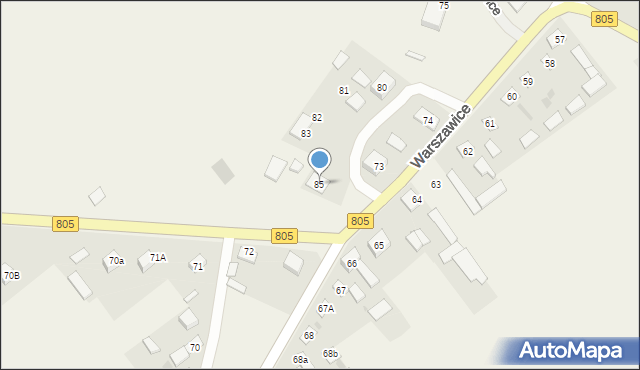 Warszawice, Warszawice, 85, mapa Warszawice