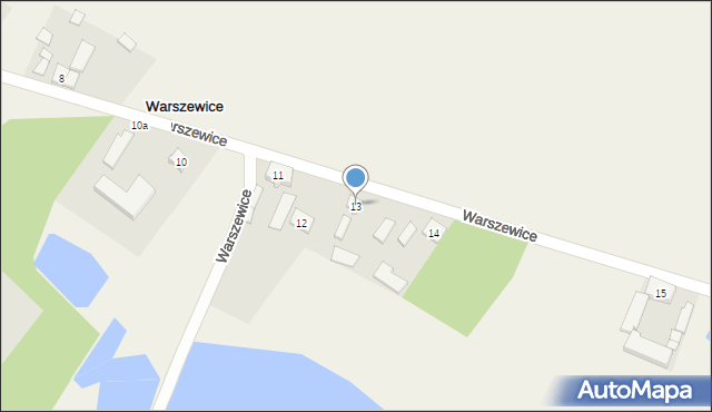 Warszewice, Warszewice, 13, mapa Warszewice