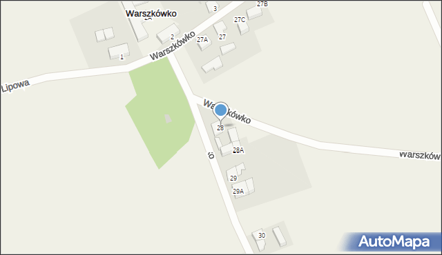 Warszkówko, Warszkówko, 28, mapa Warszkówko