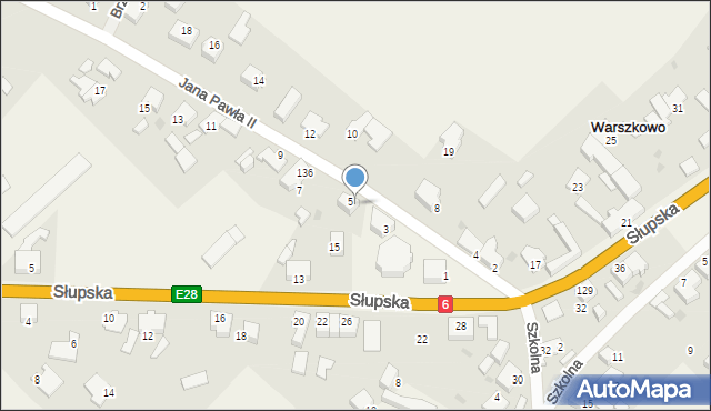 Warszkowo, Warszkowo, 136a, mapa Warszkowo