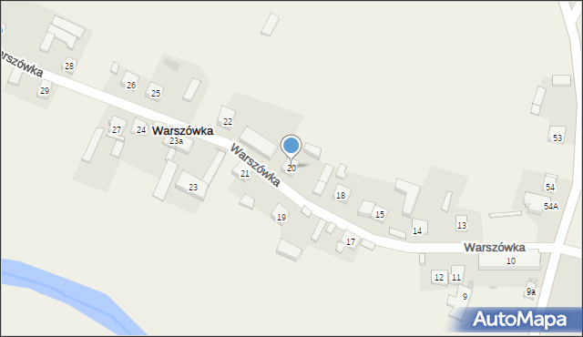 Warszówka, Warszówka, 20, mapa Warszówka