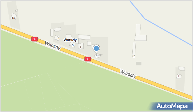 Warszty, Warszty, 3, mapa Warszty