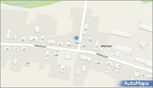 Warszyn, Warszyn, 34A, mapa Warszyn