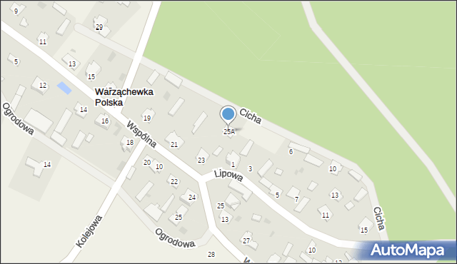 Warząchewka Polska, Warząchewka Polska, 25A, mapa Warząchewka Polska