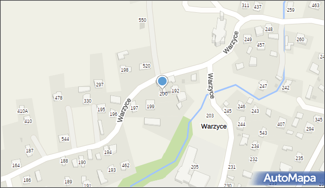 Warzyce, Warzyce, 200, mapa Warzyce