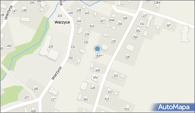 Warzyce, Warzyce, 233, mapa Warzyce