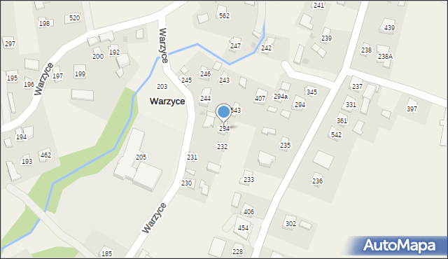 Warzyce, Warzyce, 234, mapa Warzyce