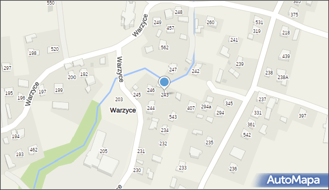 Warzyce, Warzyce, 243, mapa Warzyce