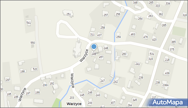 Warzyce, Warzyce, 249, mapa Warzyce