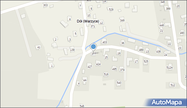Warzyce, Warzyce, 377, mapa Warzyce