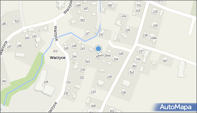 Warzyce, Warzyce, 407, mapa Warzyce