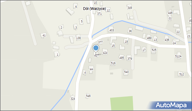 Warzyce, Warzyce, 427, mapa Warzyce