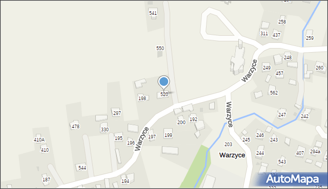 Warzyce, Warzyce, 520, mapa Warzyce