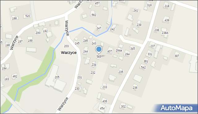 Warzyce, Warzyce, 543, mapa Warzyce