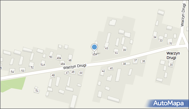 Warzyn Drugi, Warzyn Drugi, 43A, mapa Warzyn Drugi