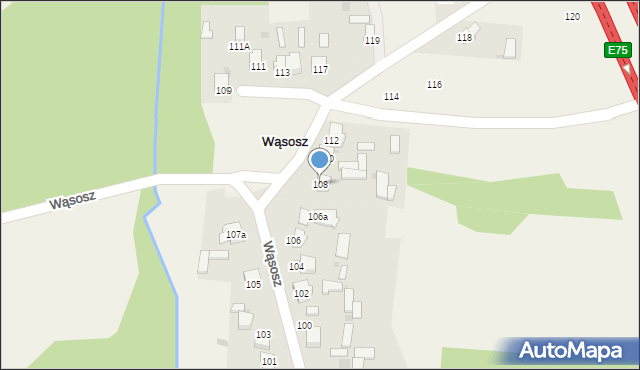 Wąsosz, Wąsosz, 108, mapa Wąsosz