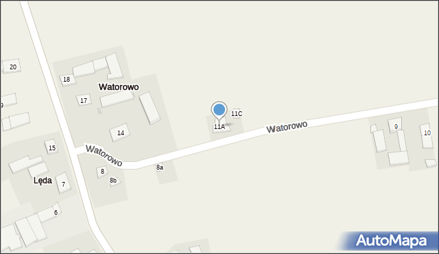 Watorowo, Watorowo, 11A, mapa Watorowo