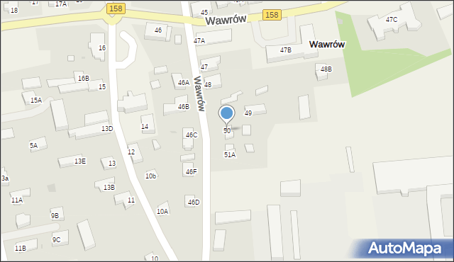 Wawrów, Wawrów, 50, mapa Wawrów