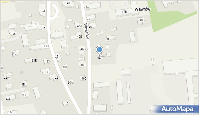 Wawrów, Wawrów, 51A, mapa Wawrów