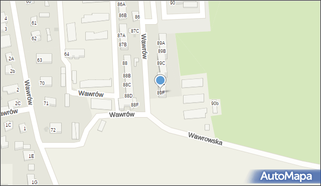 Wawrów, Wawrów, 89F, mapa Wawrów