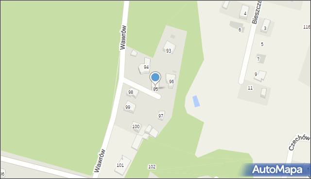 Wawrów, Wawrów, 95, mapa Wawrów