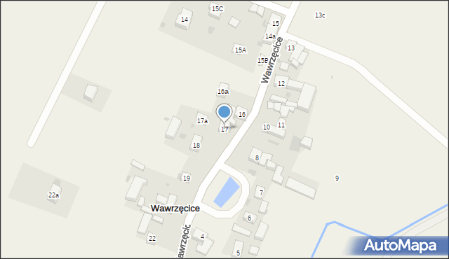 Wawrzęcice, Wawrzęcice, 17, mapa Wawrzęcice