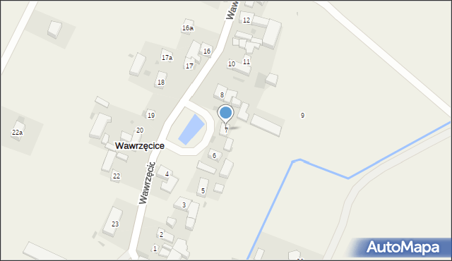 Wawrzęcice, Wawrzęcice, 7, mapa Wawrzęcice