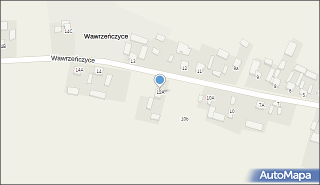 Wawrzeńczyce, Wawrzeńczyce, 12A, mapa Wawrzeńczyce