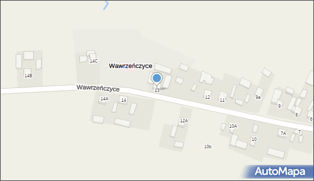 Wawrzeńczyce, Wawrzeńczyce, 13, mapa Wawrzeńczyce