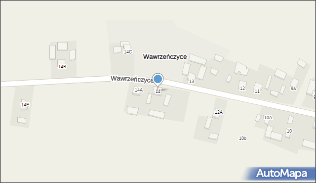 Wawrzeńczyce, Wawrzeńczyce, 14, mapa Wawrzeńczyce