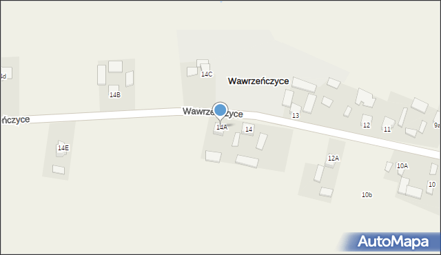 Wawrzeńczyce, Wawrzeńczyce, 14A, mapa Wawrzeńczyce