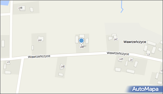 Wawrzeńczyce, Wawrzeńczyce, 14B, mapa Wawrzeńczyce