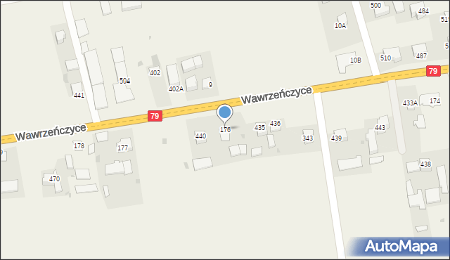 Wawrzeńczyce, Wawrzeńczyce, 176, mapa Wawrzeńczyce