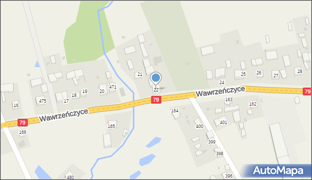 Wawrzeńczyce, Wawrzeńczyce, 22, mapa Wawrzeńczyce