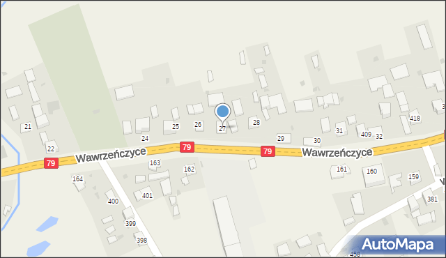 Wawrzeńczyce, Wawrzeńczyce, 27, mapa Wawrzeńczyce