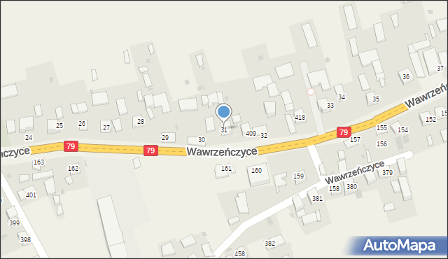 Wawrzeńczyce, Wawrzeńczyce, 31, mapa Wawrzeńczyce