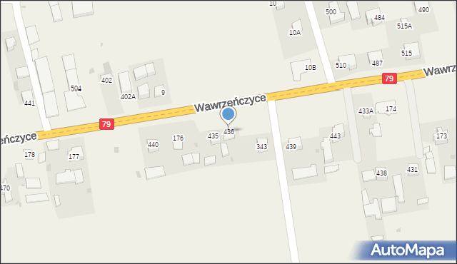 Wawrzeńczyce, Wawrzeńczyce, 436, mapa Wawrzeńczyce